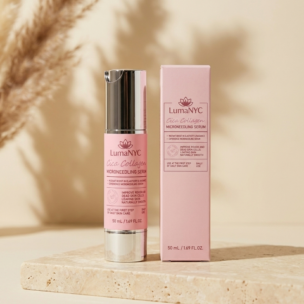 LumaNYC Cica Collagen Microneedling Serum with box